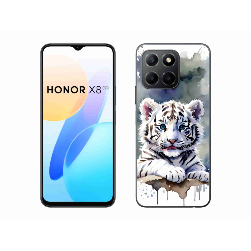 Gelový kryt mmCase na Honor X8 5G/Honor 70 Lite 5G - mládě bílého tygra