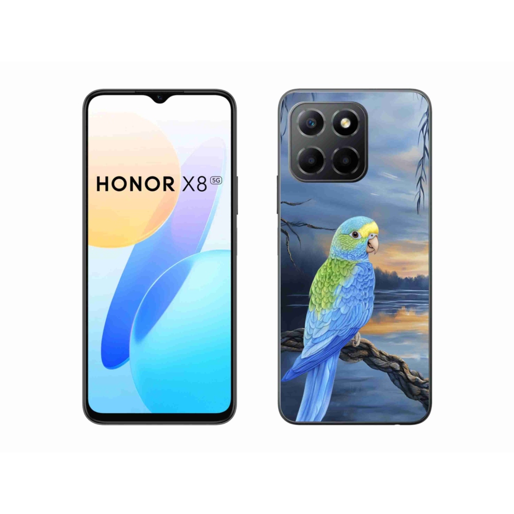 Gelový kryt mmCase na Honor X8 5G/Honor 70 Lite 5G - modrý papoušek