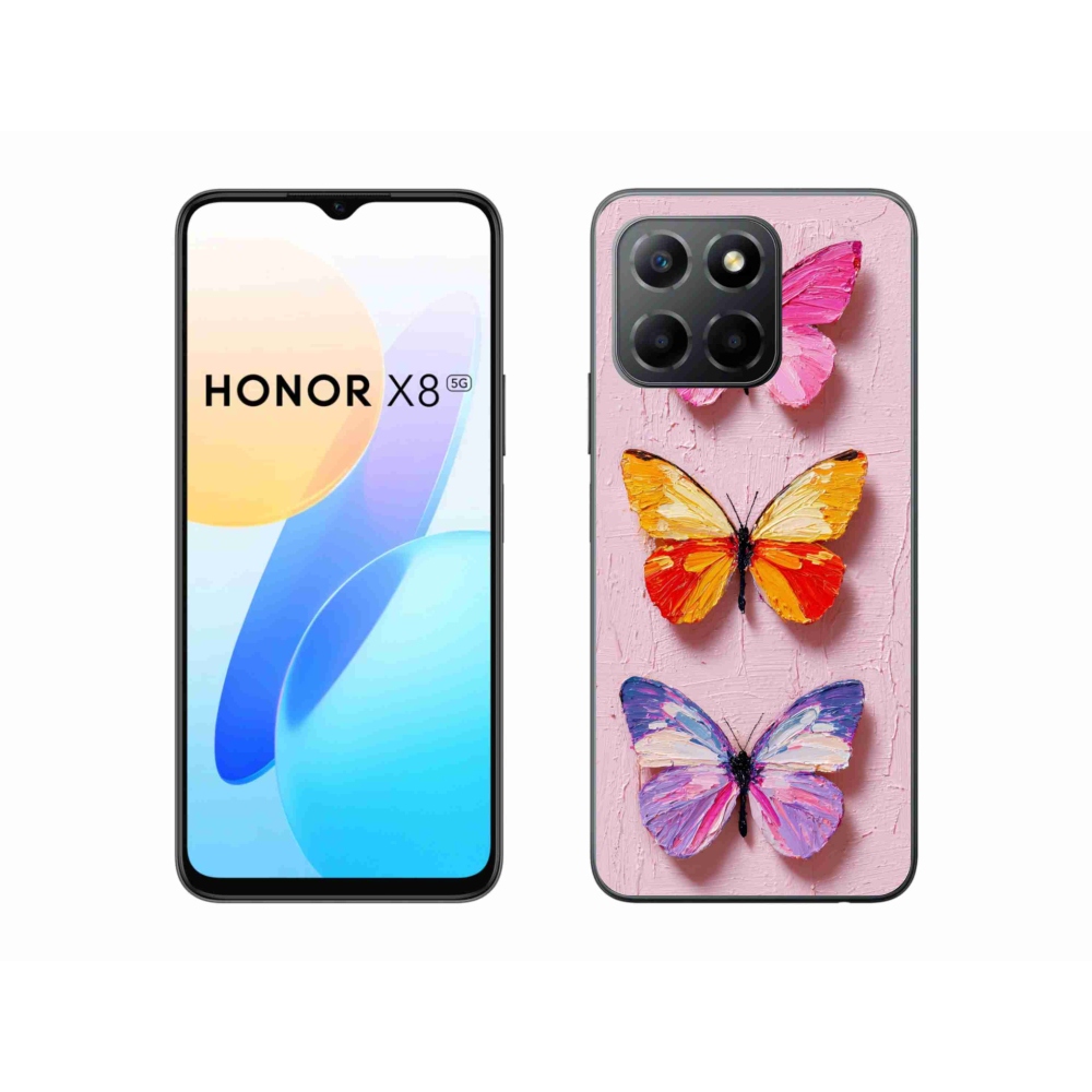 Gelový kryt mmCase na Honor X8 5G/Honor 70 Lite 5G - motýlí trojice