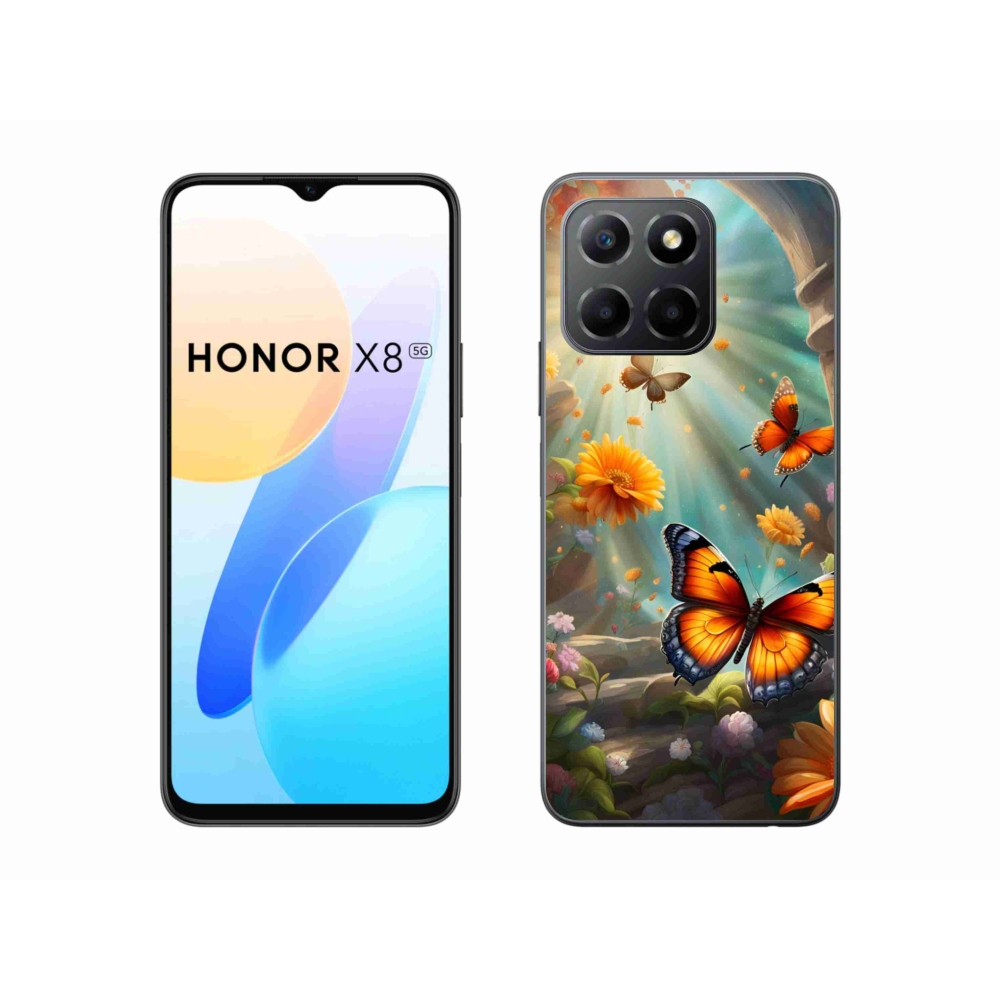 Gelový kryt mmCase na Honor X8 5G/Honor 70 Lite 5G - motýlí zahrada 2
