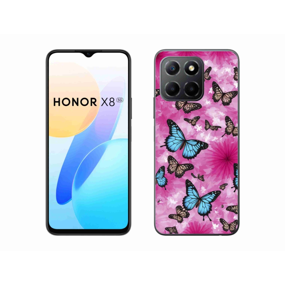 Gelový kryt mmCase na Honor X8 5G/Honor 70 Lite 5G - motýlí zahrada