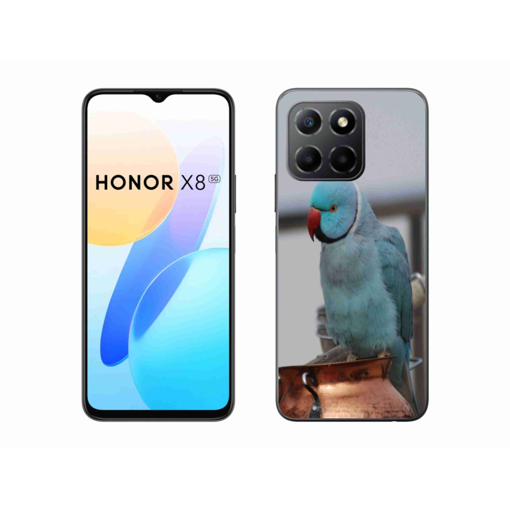 Gelový kryt mmCase na Honor X8 5G/Honor 70 Lite 5G - papoušek alexandr modrý
