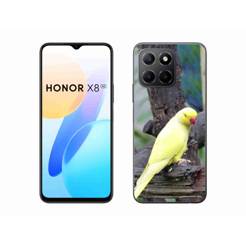 Gelový kryt mmCase na Honor X8 5G/Honor 70 Lite 5G - papoušek alexandr žlutý