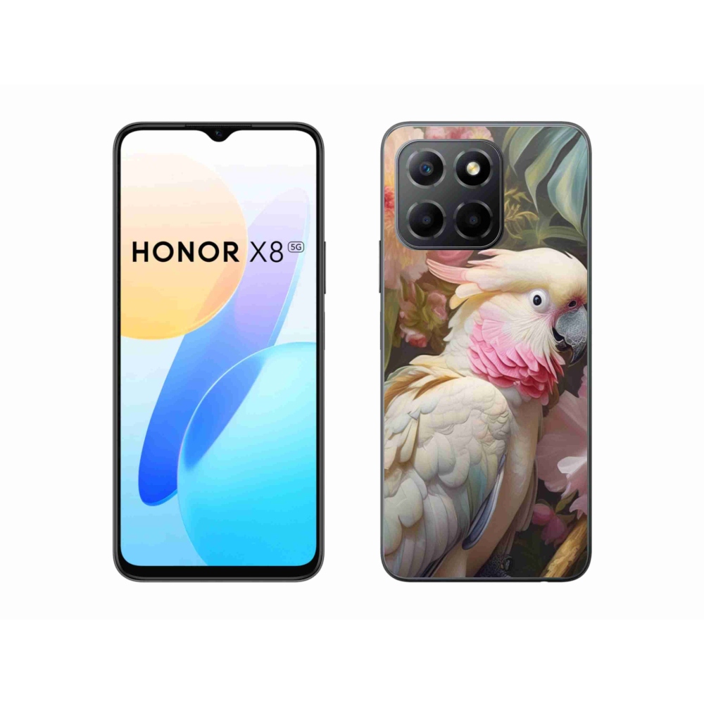 Gelový kryt mmCase na Honor X8 5G/Honor 70 Lite 5G - papoušek kakadu růžový 2