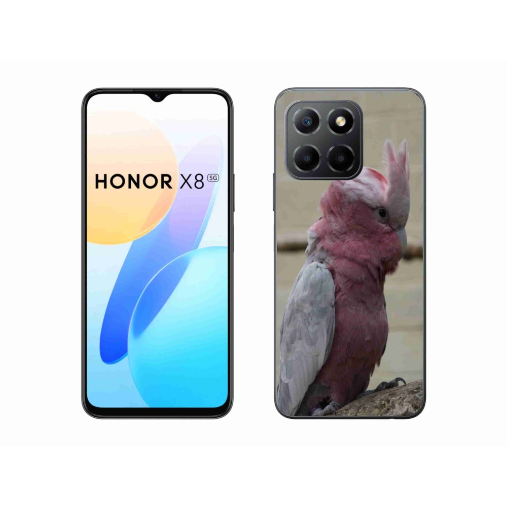Gelový kryt mmCase na Honor X8 5G/Honor 70 Lite 5G - papoušek kakadu růžový