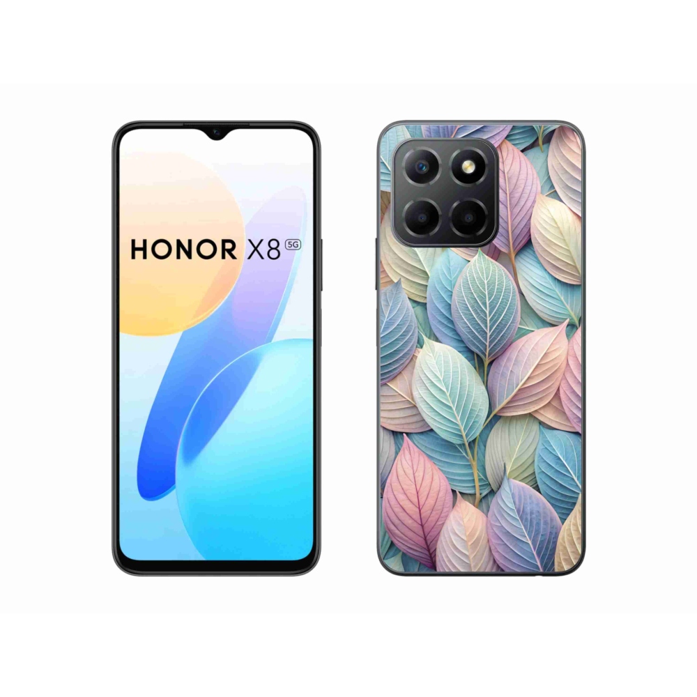 Gelový kryt mmCase na Honor X8 5G/Honor 70 Lite 5G - pastelové listy