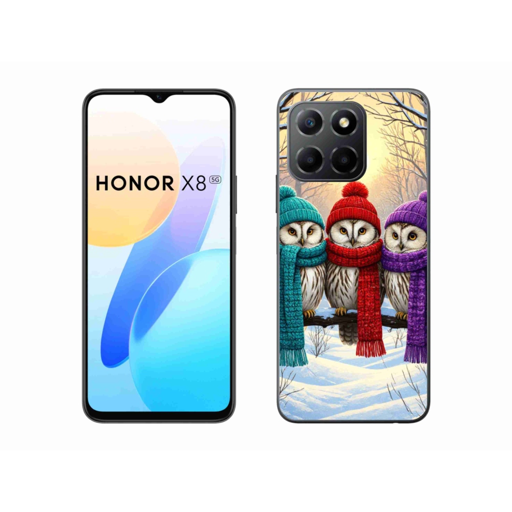 Gelový kryt mmCase na Honor X8 5G/Honor 70 Lite 5G - soví přátelé