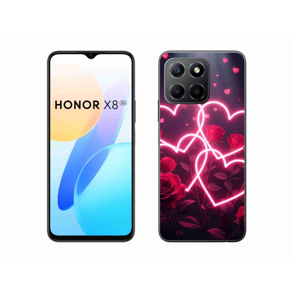 Gelový kryt mmCase na Honor X8 5G/Honor 70 Lite 5G - srdce lásky