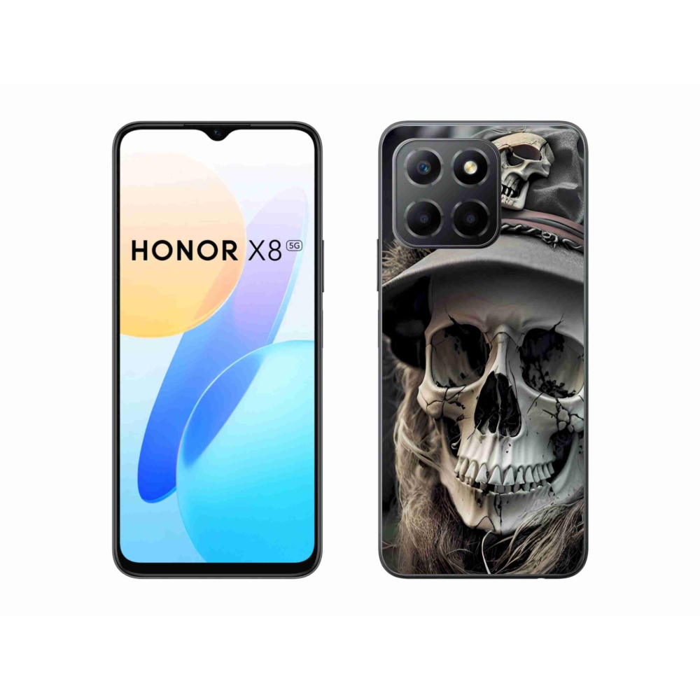 Gelový kryt mmCase na Honor X8 5G/Honor 70 Lite 5G - temná lebka