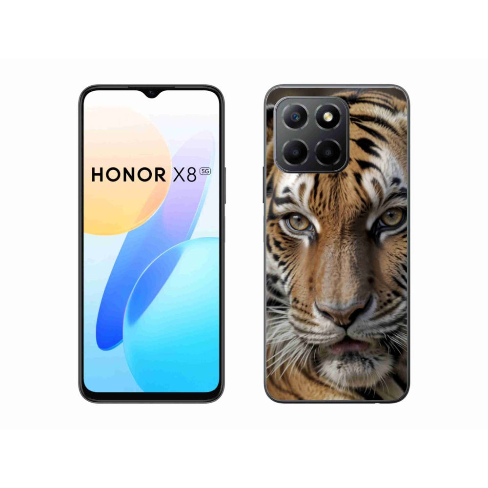 Gelový kryt mmCase na Honor X8 5G/Honor 70 Lite 5G - tygří pohled