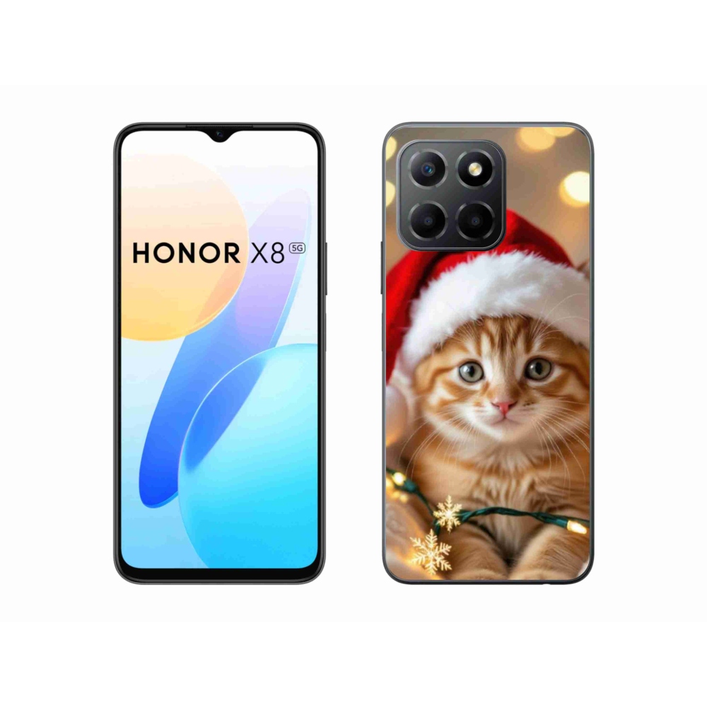 Gelový kryt mmCase na Honor X8 5G/Honor 70 Lite 5G - vánoční kotě