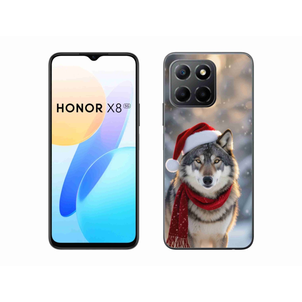 Gelový kryt mmCase na Honor X8 5G/Honor 70 Lite 5G - vánoční vlk