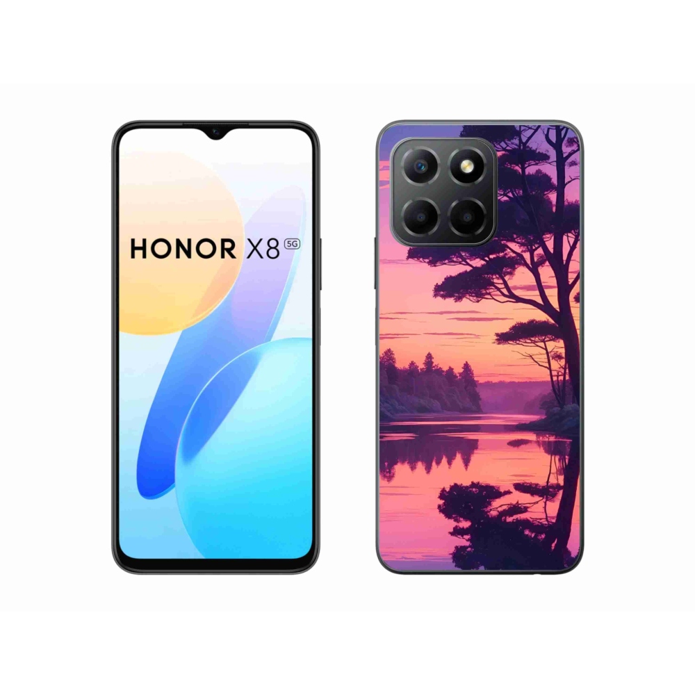 Gelový kryt mmCase na Honor X8 5G/Honor 70 Lite 5G - západ slunce nad jezerem