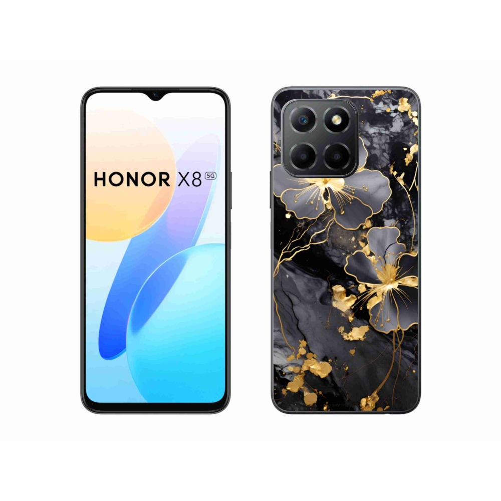 Gelový kryt mmCase na Honor X8 5G/Honor 70 Lite 5G - zlaté květy