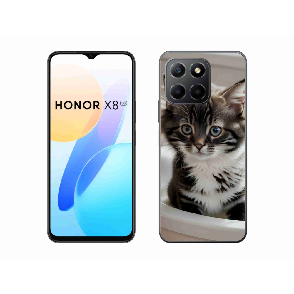 Gelový kryt mmCase na Honor X8 5G/Honor 70 Lite 5G - zvědavé kotě