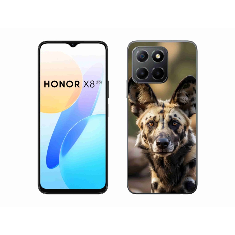 Gelový kryt mmCase na Honor X8 5G/Honor 70 Lite - africký divoký pes