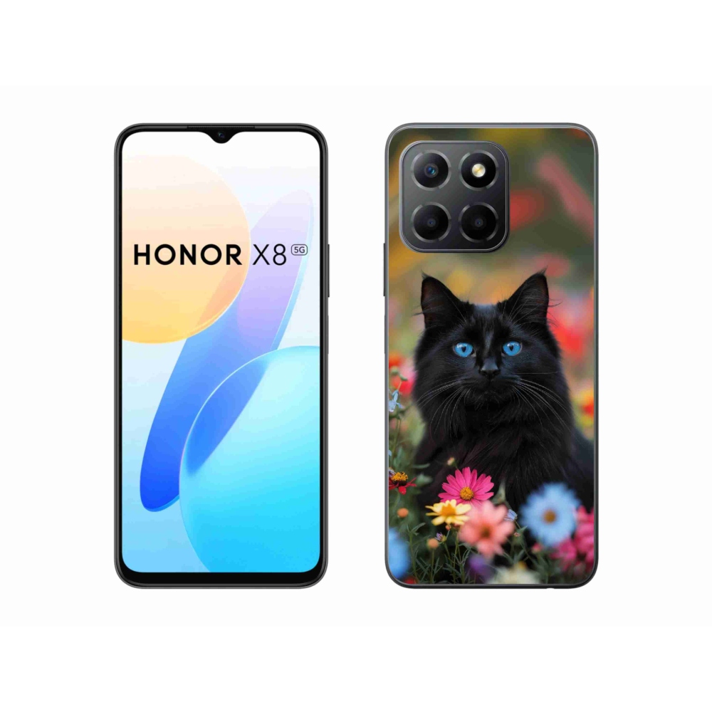 Gelový kryt mmCase na Honor X8 5G/Honor 70 Lite - černé kotě 4