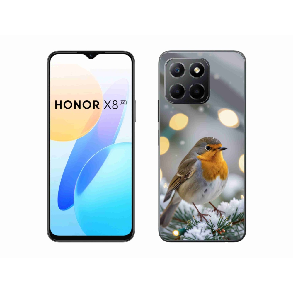 Gelový kryt mmCase na Honor X8 5G/Honor 70 Lite - červenka v zimě
