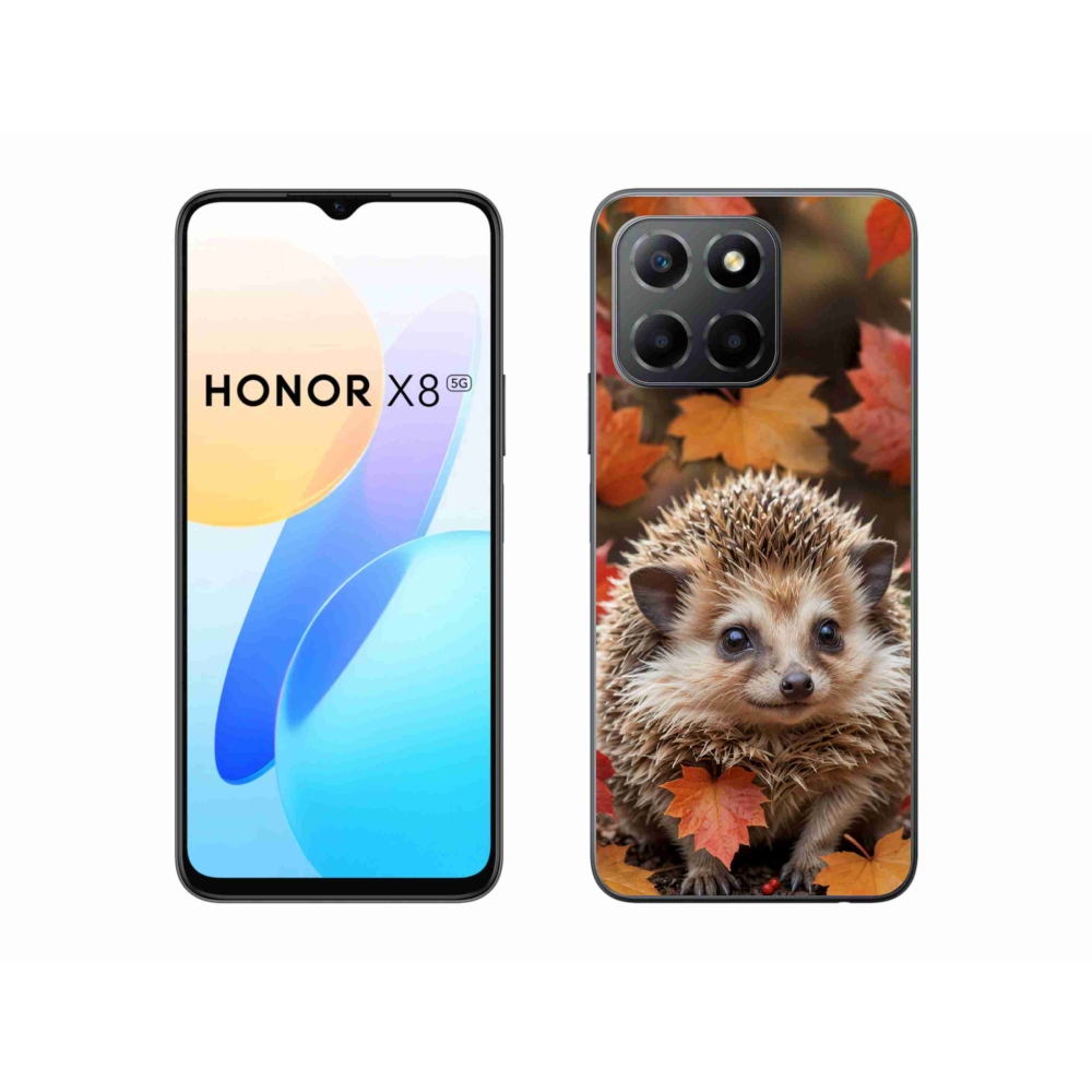 Gelový kryt mmCase na Honor X8 5G/Honor 70 Lite - ježek v listí