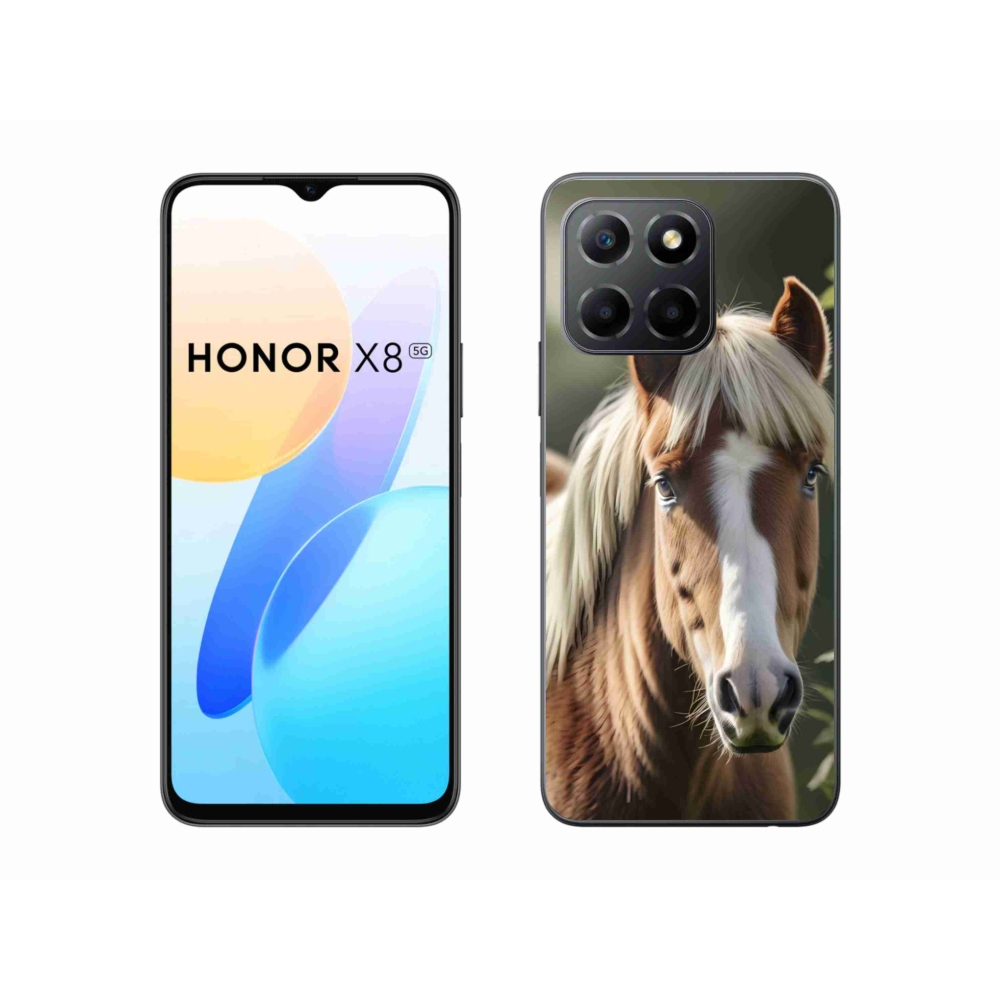 Gelový kryt mmCase na Honor X8 5G/Honor 70 Lite - kůň se světlou hřívou