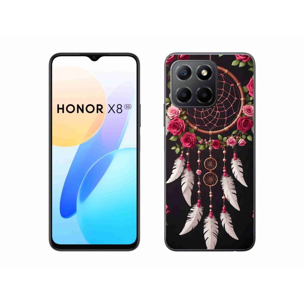 Gelový kryt mmCase na Honor X8 5G/Honor 70 Lite - lapač snů s růžemi