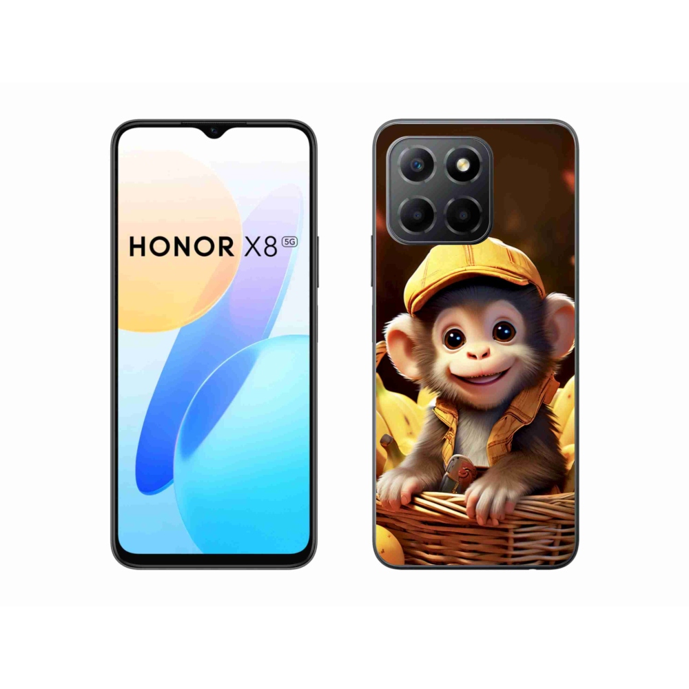 Gelový kryt mmCase na Honor X8 5G/Honor 70 Lite - opice v košíku