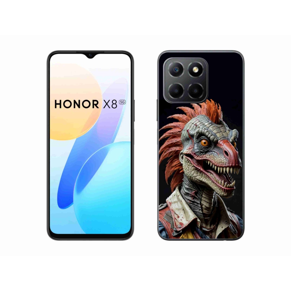 Gelový kryt mmCase na Honor X8 5G/Honor 70 Lite - punk dinosaurus