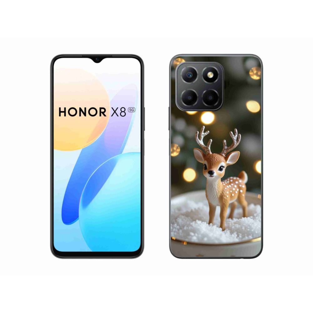 Gelový kryt mmCase na Honor X8 5G/Honor 70 Lite - roztomilý vánoční jelen
