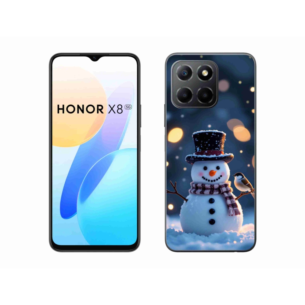 Gelový kryt mmCase na Honor X8 5G/Honor 70 Lite - vánoční sněhulák