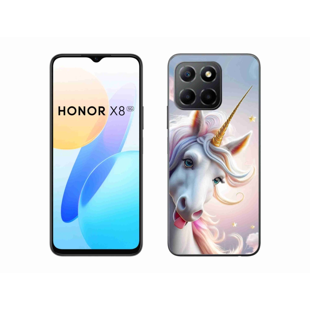 Gelový kryt mmCase na Honor X8 5G/Honor 70 Lite - veselý jednorožec