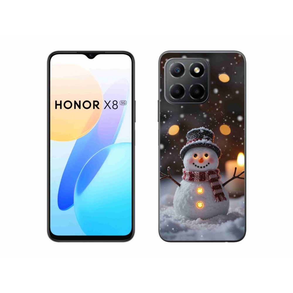 Gelový kryt mmCase na Honor X8 5G/Honor 70 Lite - veselý sněhulák