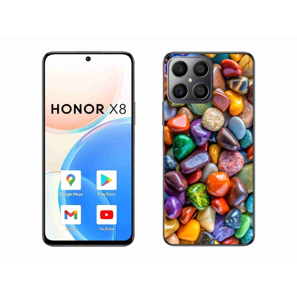 Gelový kryt mmCase na Honor X8 - barevné kamínky