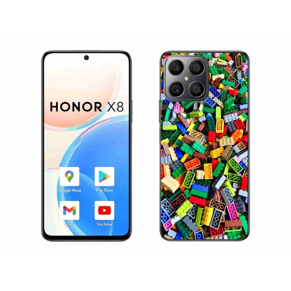 Gelový kryt mmCase na Honor X8 - barevné stavební kostky