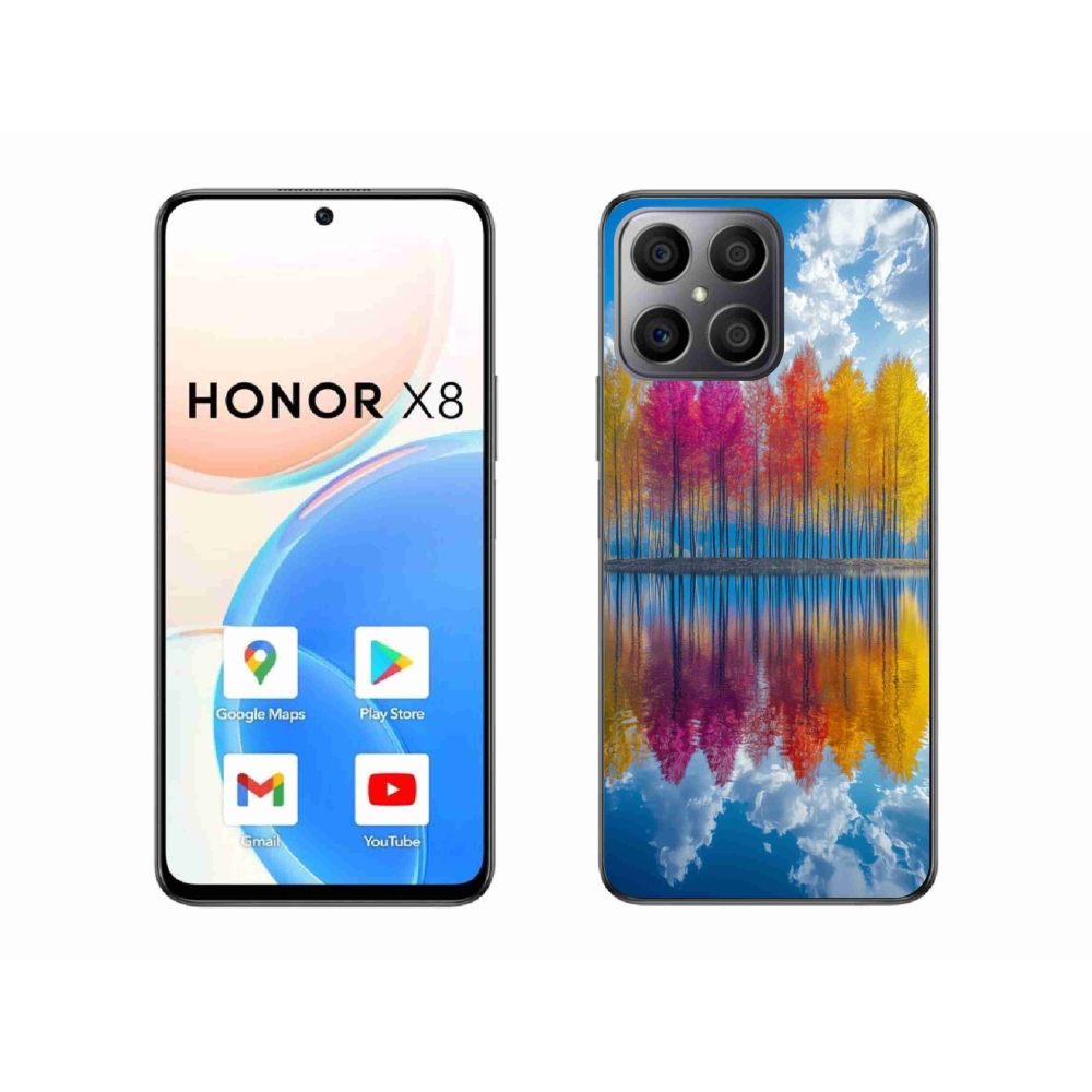 Gelový kryt mmCase na Honor X8 - barevné stromy