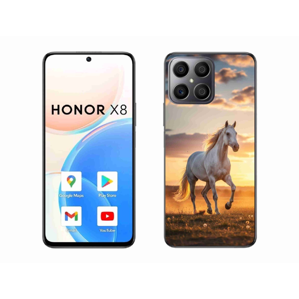 Gelový kryt mmCase na Honor X8 - běžící bílý kůň 2