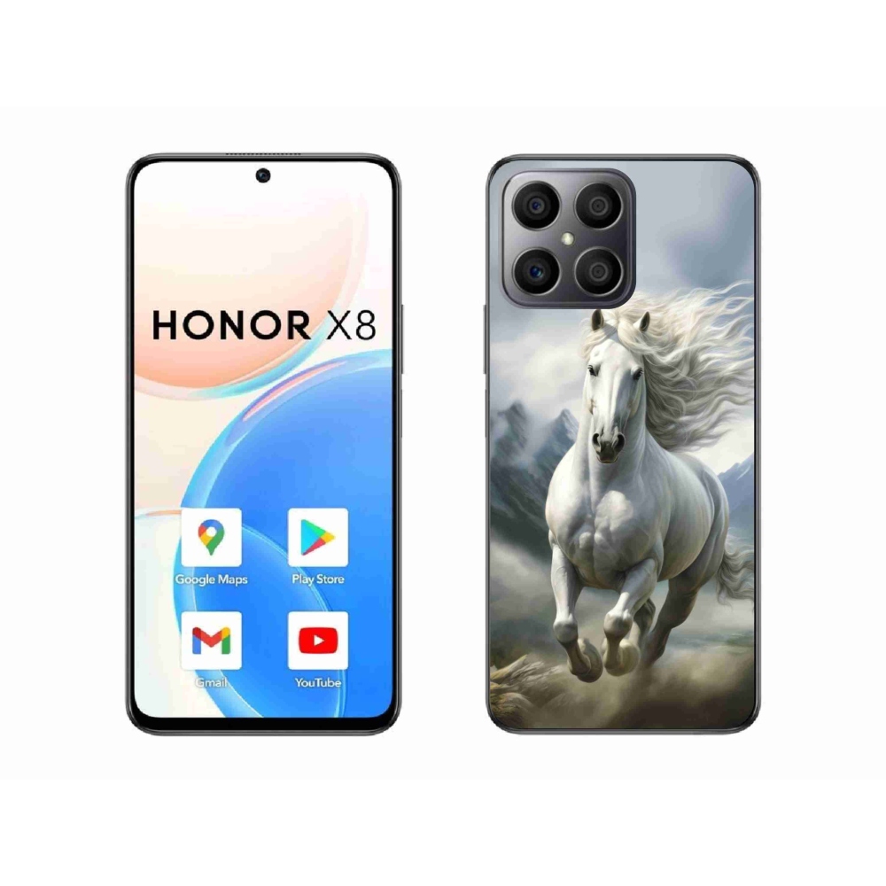 Gelový kryt mmCase na Honor X8 - běžící bílý kůň 3