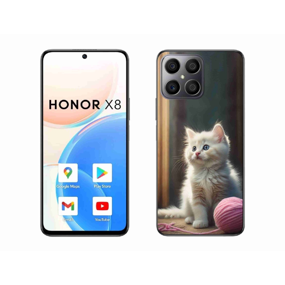 Gelový kryt mmCase na Honor X8 - bílé kotě 2