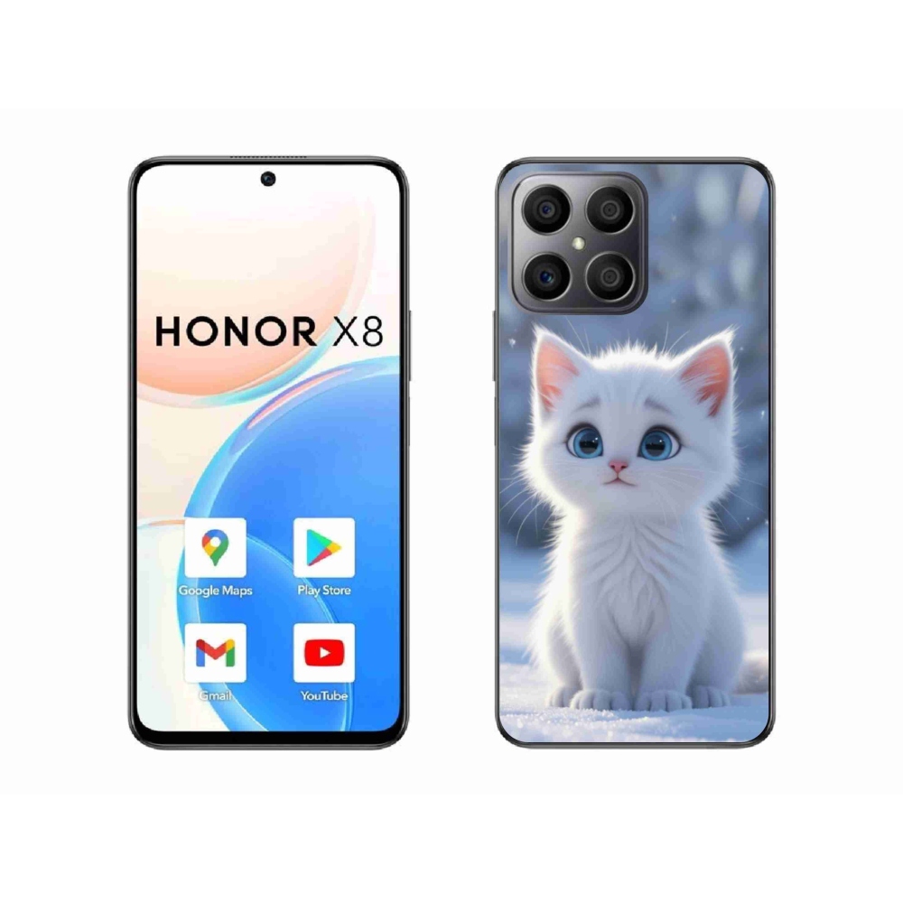 Gelový kryt mmCase na Honor X8 - bílé kotě 3