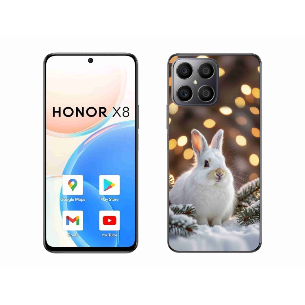 Gelový kryt mmCase na Honor X8 - bílý zajíc