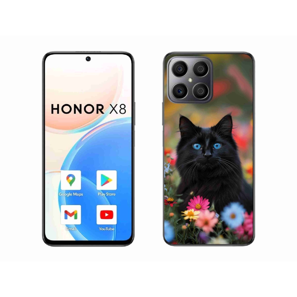 Gelový kryt mmCase na Honor X8 - černé kotě 4