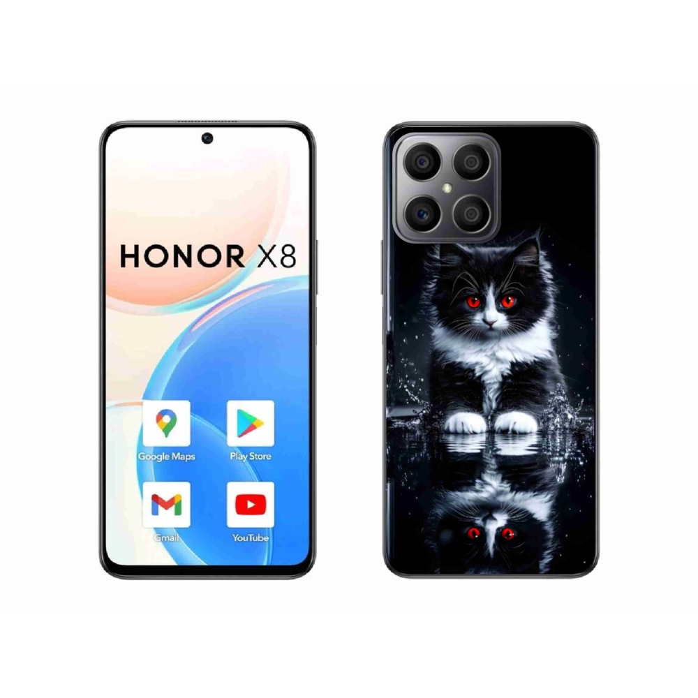 Gelový kryt mmCase na Honor X8 - černobílé kotě