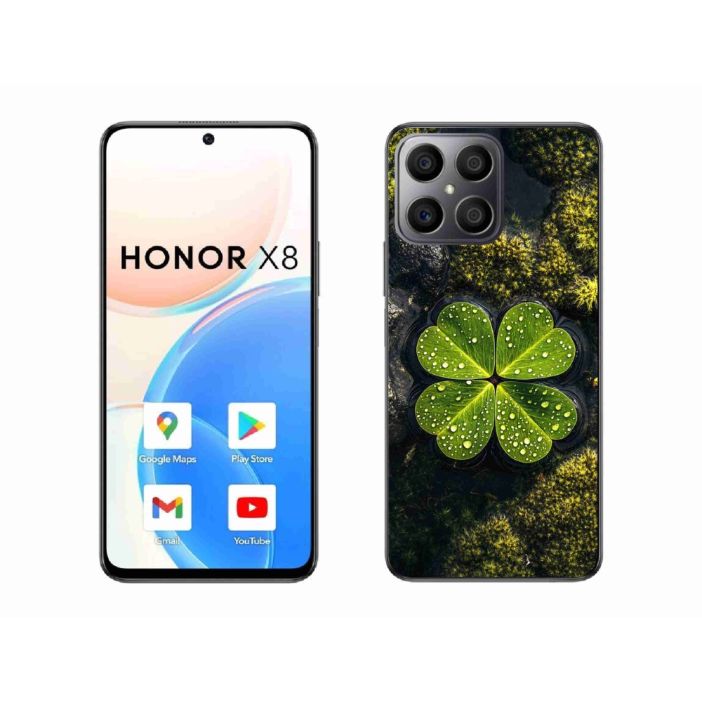 Gelový kryt mmCase na Honor X8 - čtyřlístek
