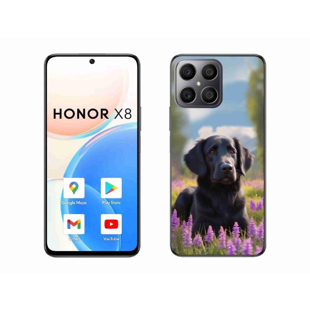 Gelový kryt mmCase na Honor X8 - elegantní černý retrívr