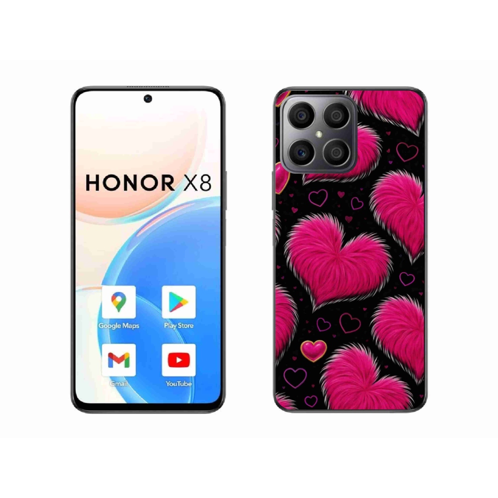 Gelový kryt mmCase na Honor X8 - hebká srdce