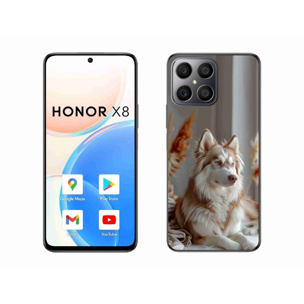 Gelový kryt mmCase na Honor X8 - klidný sibiřský husky