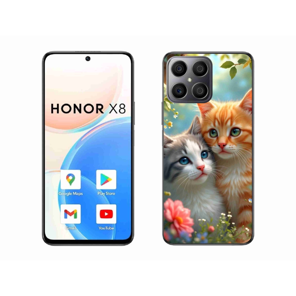 Gelový kryt mmCase na Honor X8 - kočičí láska 2
