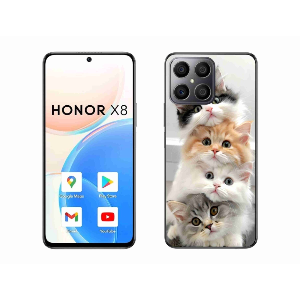 Gelový kryt mmCase na Honor X8 - kočičí parta