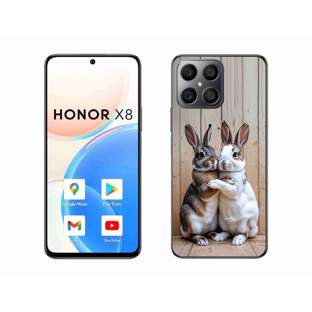 Gelový kryt mmCase na Honor X8 - králičí pár