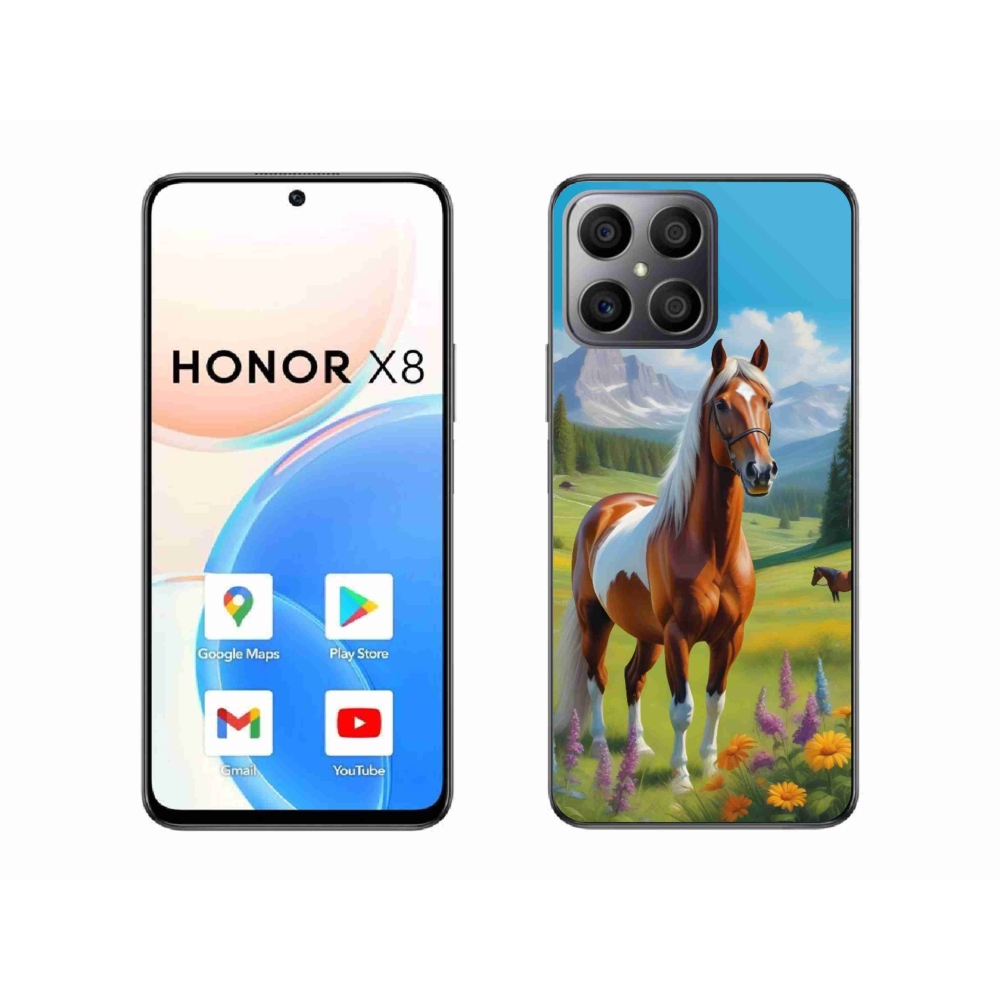 Gelový kryt mmCase na Honor X8 - kůň na louce