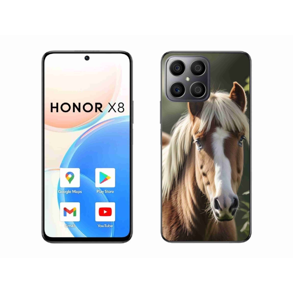 Gelový kryt mmCase na Honor X8 - kůň se světlou hřívou